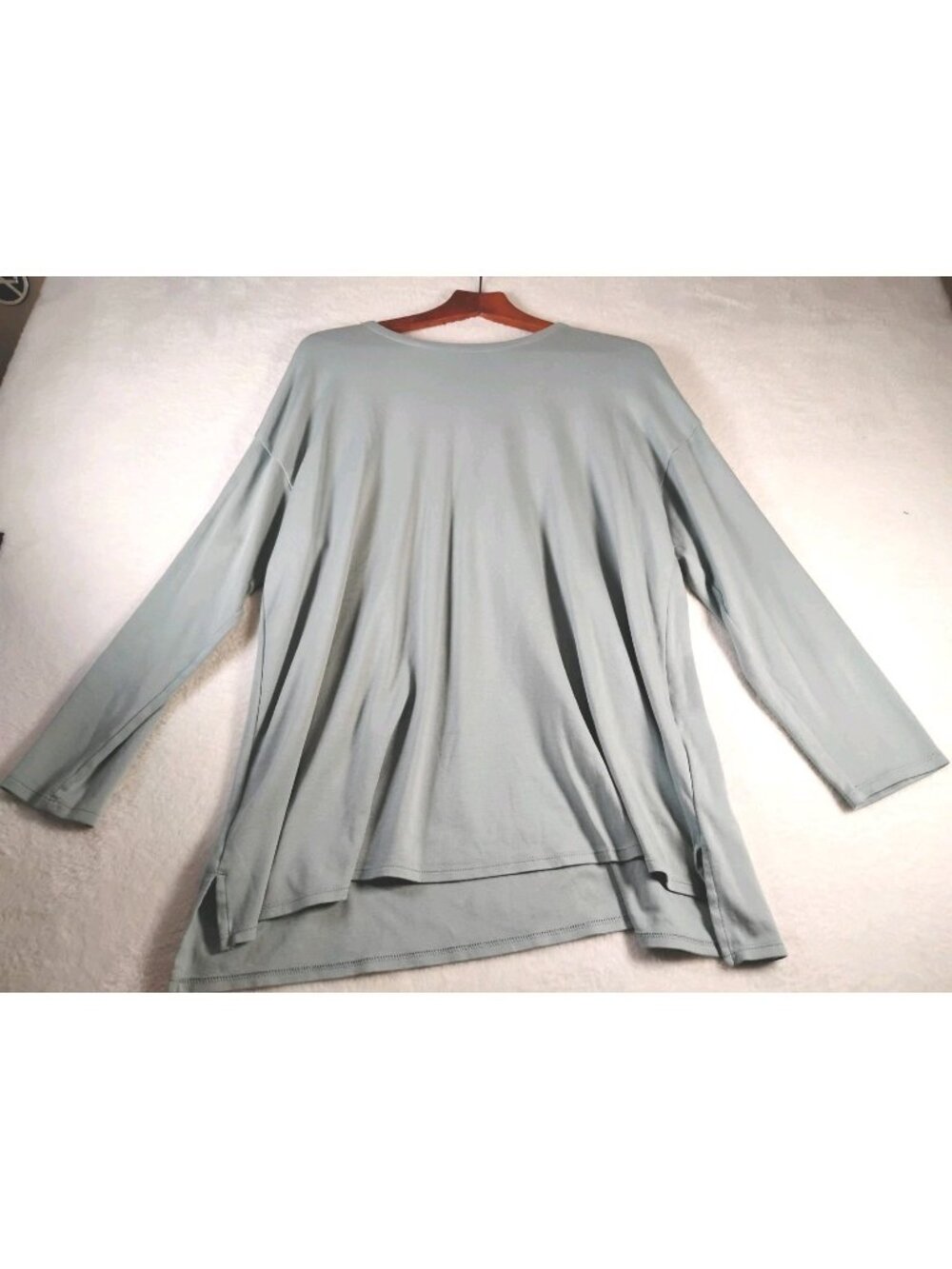 J Jill Simply Supima Crew Neck Tunic Long Sleeve T-Shirt XL Petite Light Sage